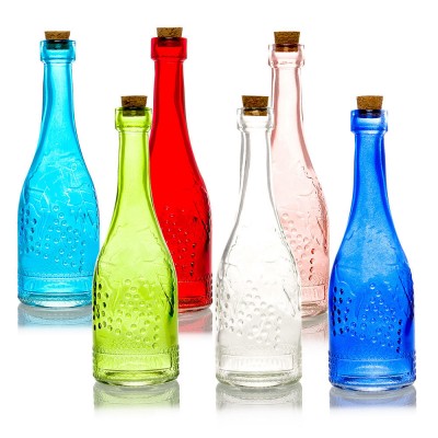 6pc Stella Vintage Glass Bottles Decorative Colorful Wedding Flower Vases 764823848828  283036001356